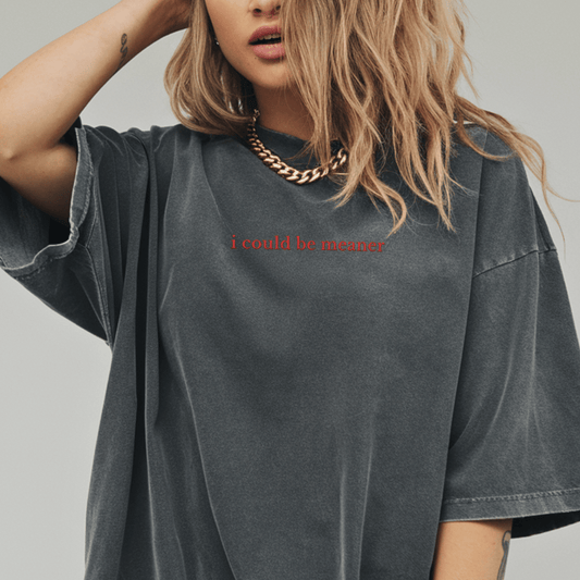 I Could Be Meaner Embroidered Tee