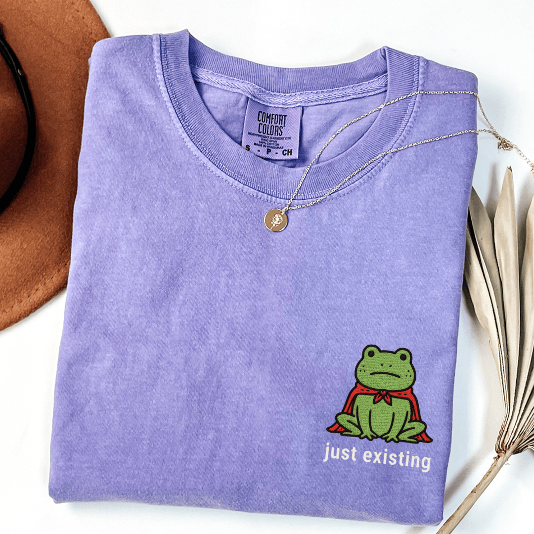 Just Existing Embroidered Tee