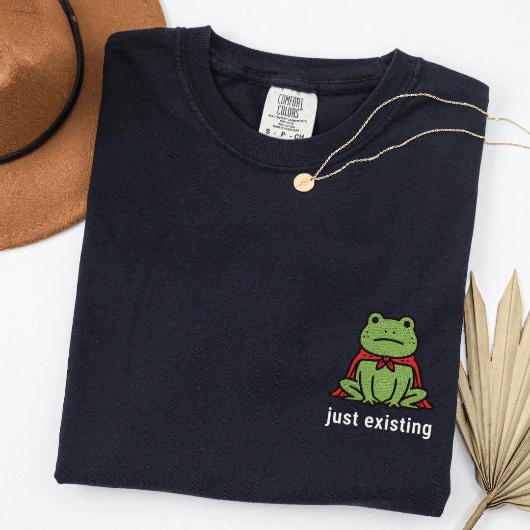 Just Existing Embroidered Tee