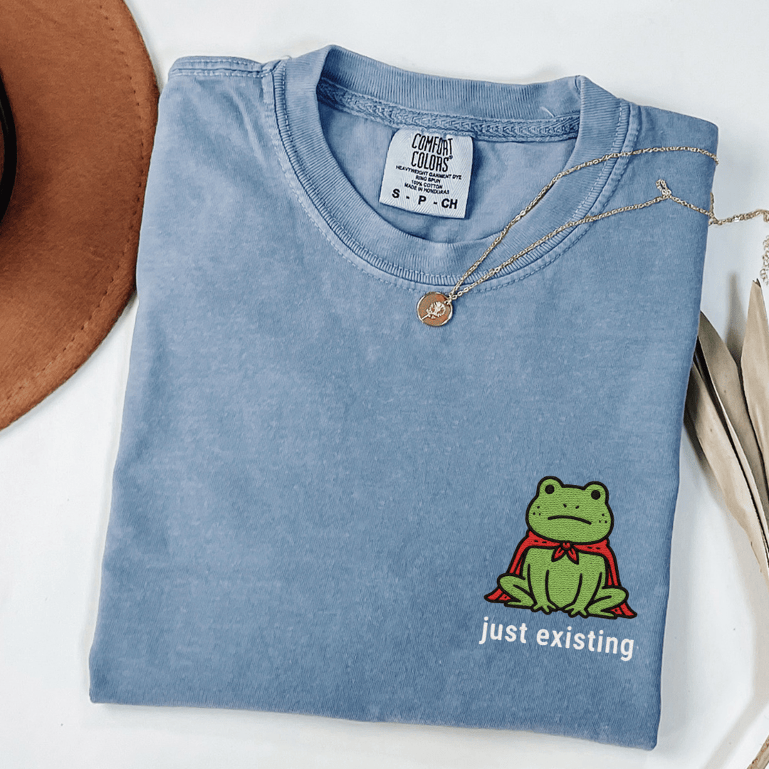 Just Existing Embroidered Tee