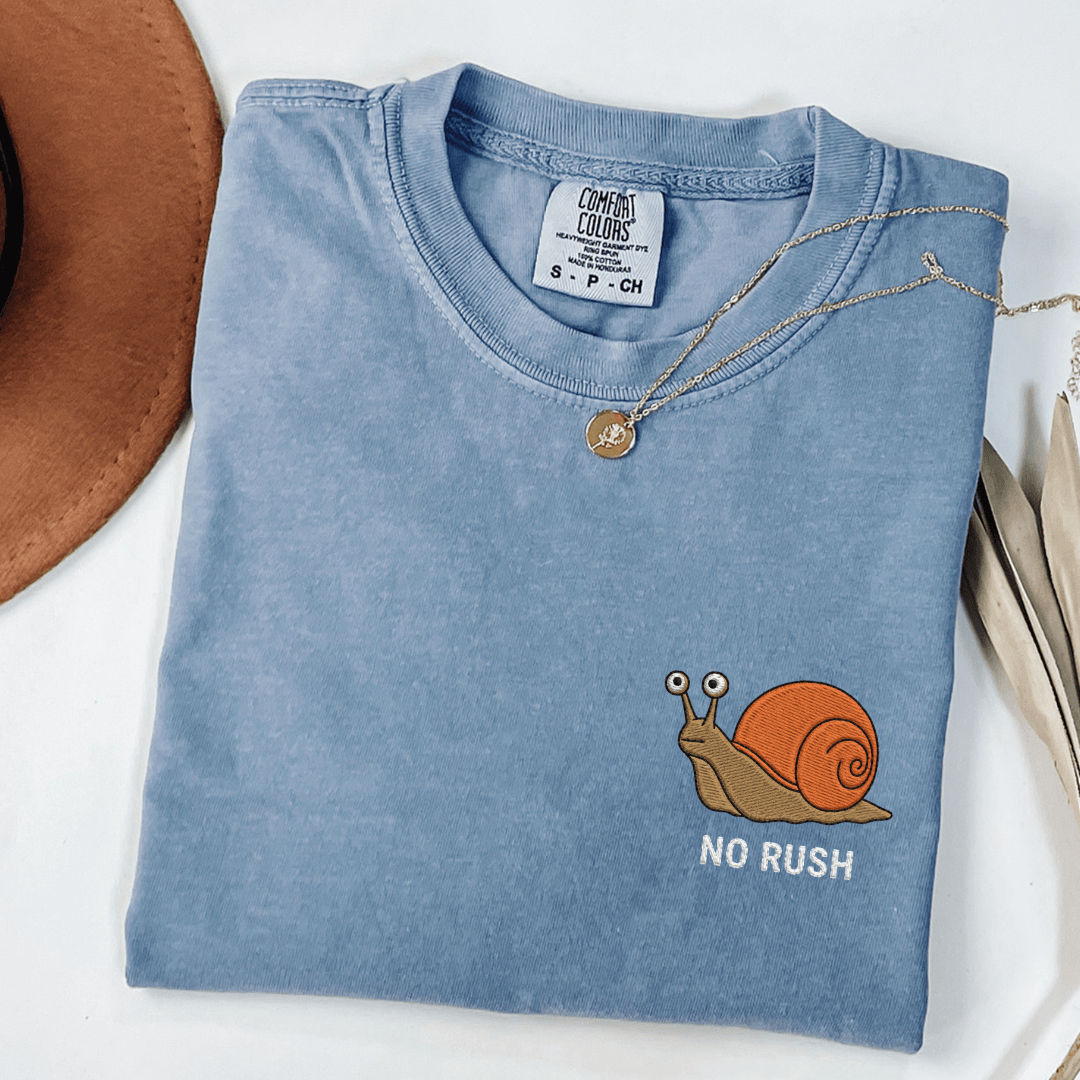 No Rush Embroidered Tee