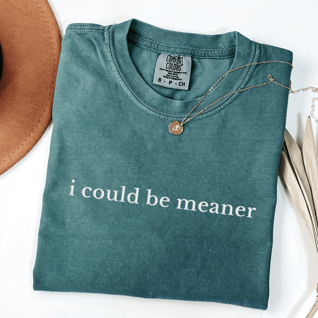 I Could Be Meaner Embroidered Tee