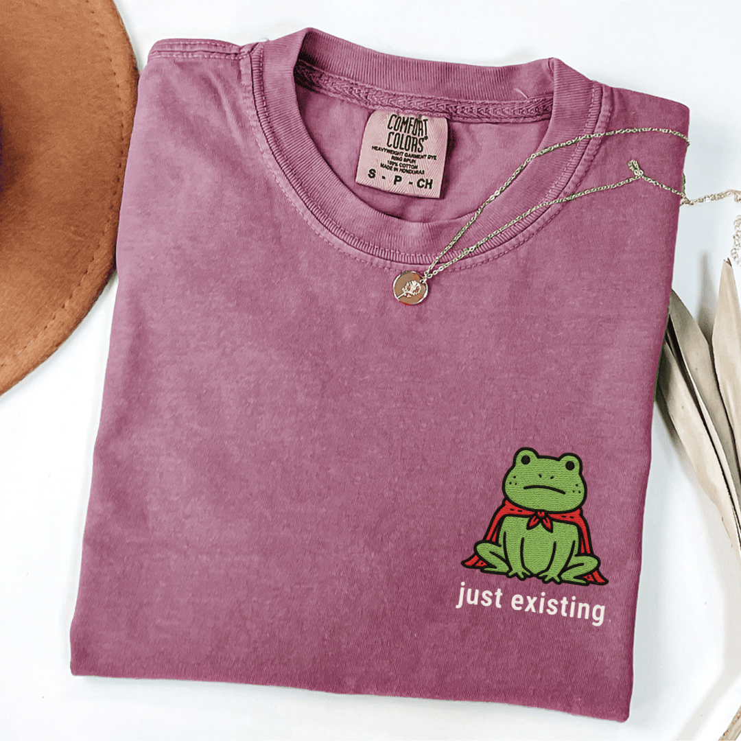 Just Existing Embroidered Tee