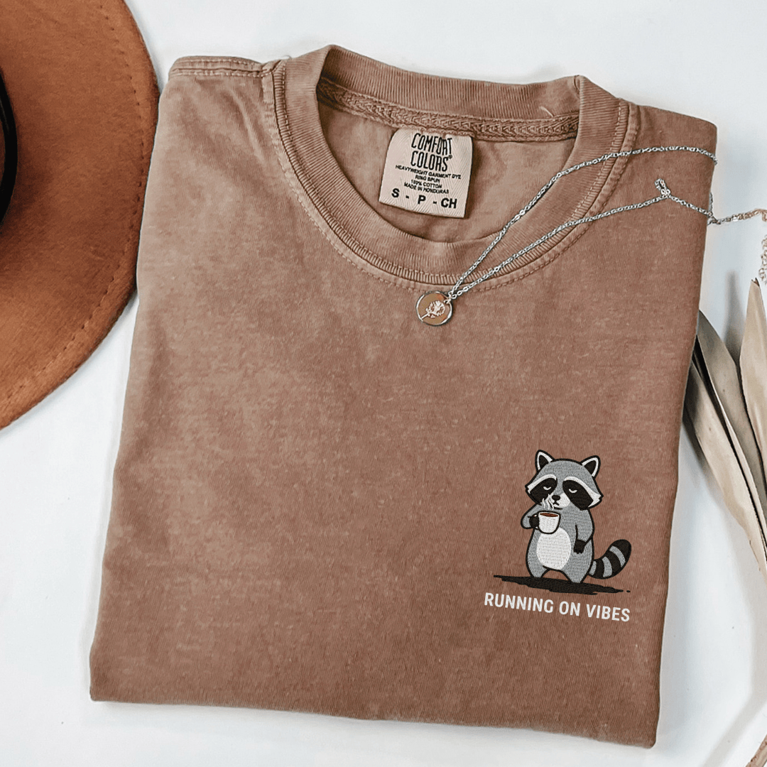 Running On Vibes Embroidered Tee