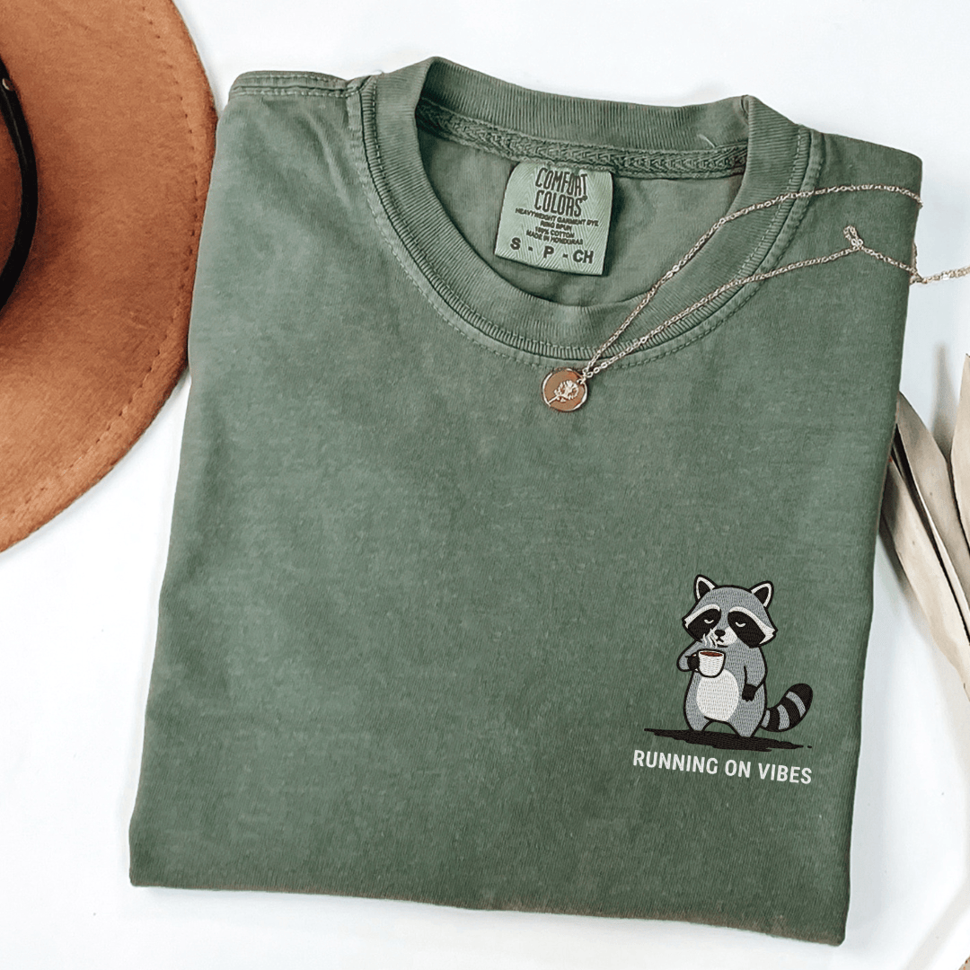 Running On Vibes Embroidered Tee