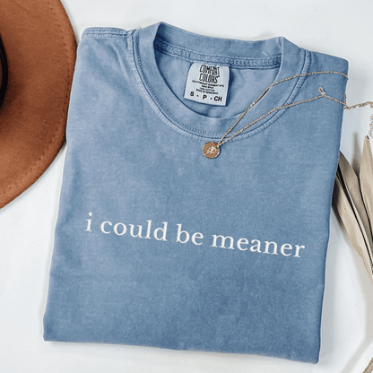 I Could Be Meaner Embroidered Tee