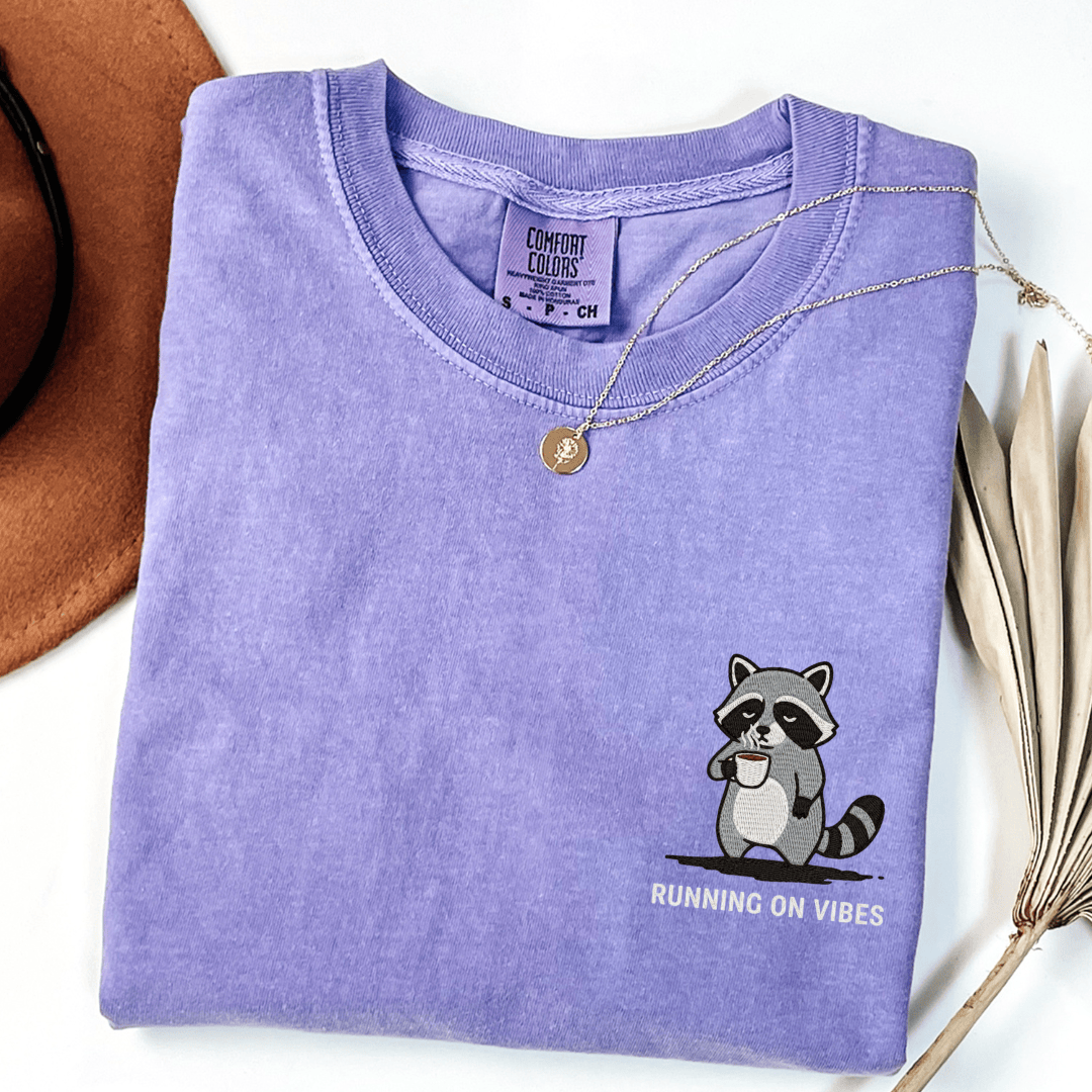 Running On Vibes Embroidered Tee