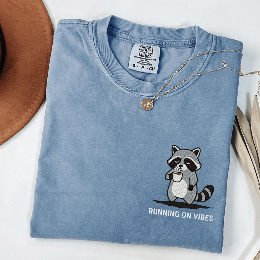 Running On Vibes Embroidered Tee